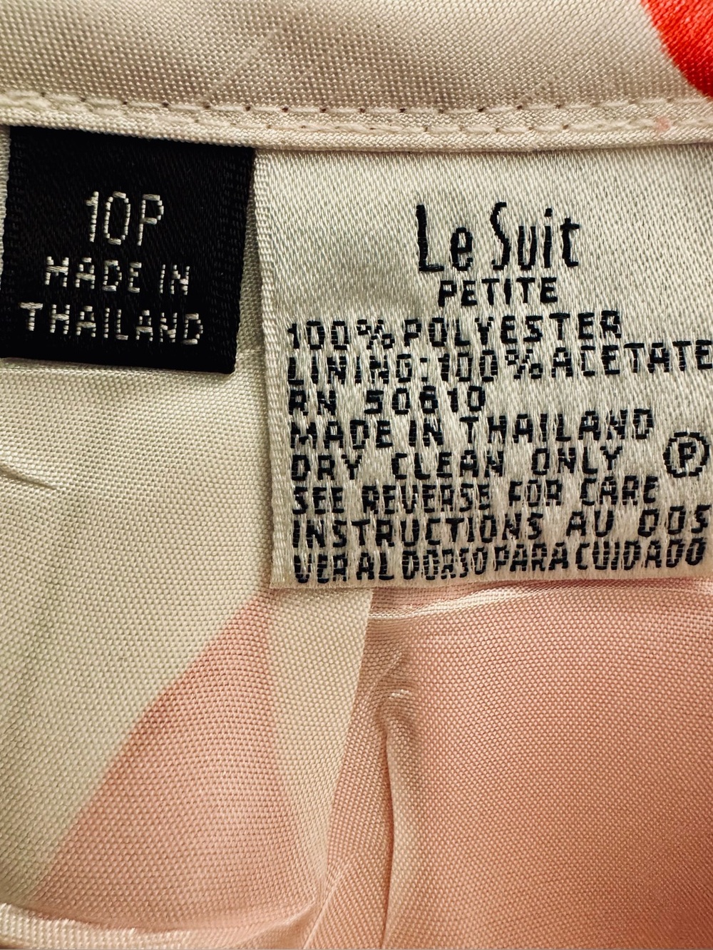 Le Suit 2-Piece Suit White Blazer and Red White Floral Skirt Career Wedding 10P - Picture 10 of 12